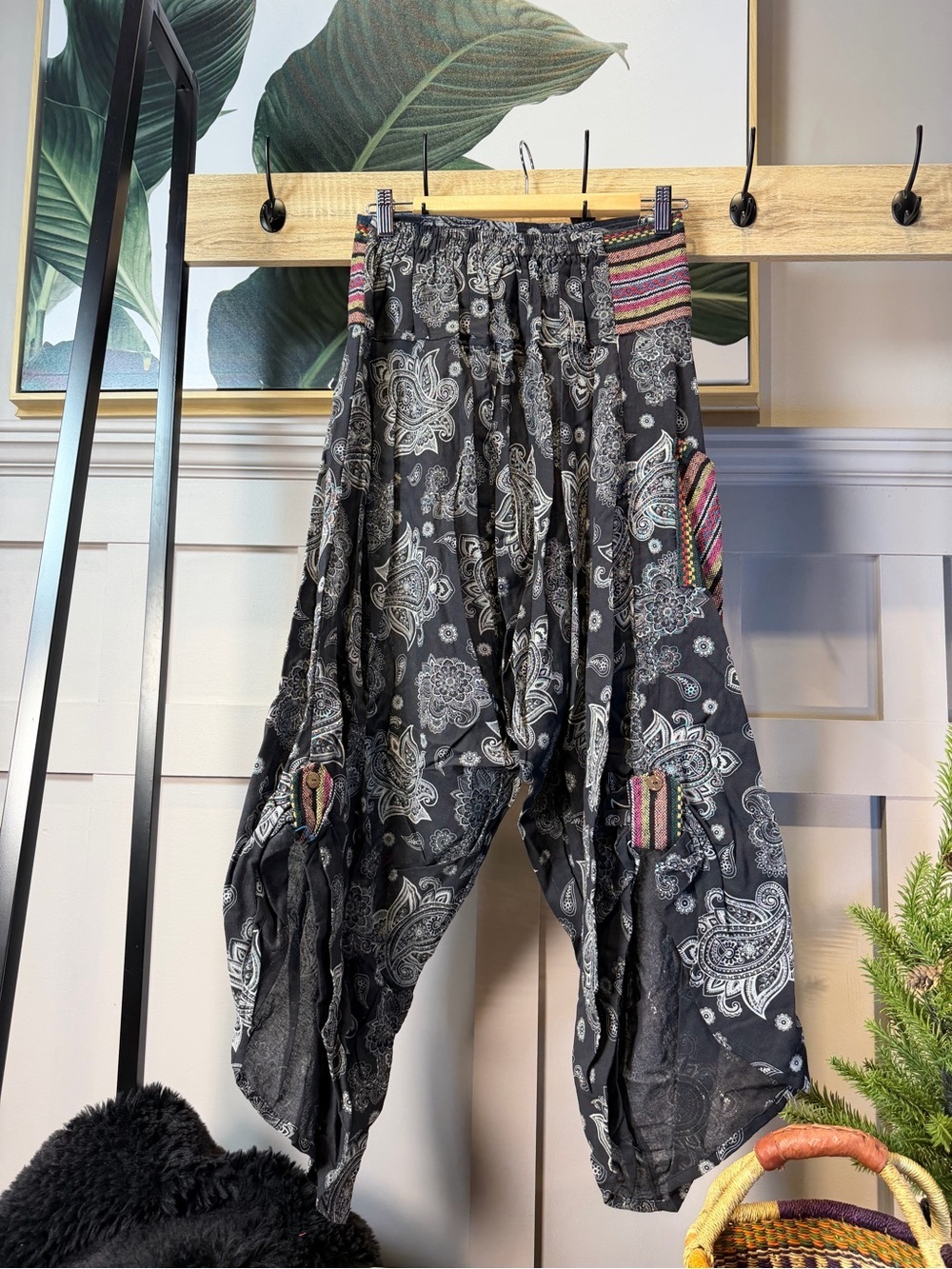 Boho Thai Harem Pants Aladdin Genie Pant Samurai Buddha Backpacker Baggy Trouser